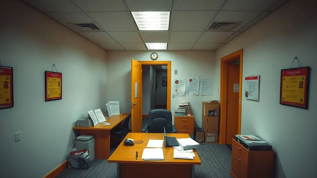 Imagen ilustrativa: vista cenital de un escritorio con documentos y un ordenador en una oficina municipal.