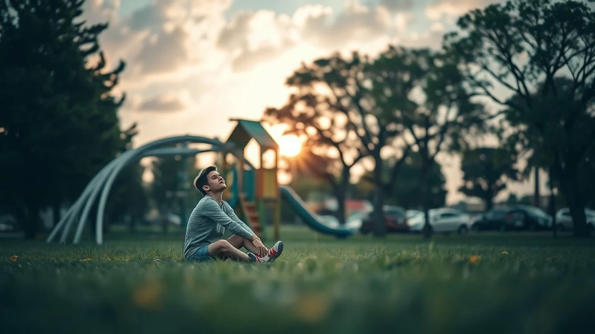 Imagen ilustrativa: un grupo de jóvenes de espaldas contempla el cielo en un parque urbano al atardecer, con el sol parcialmente eclipsado.