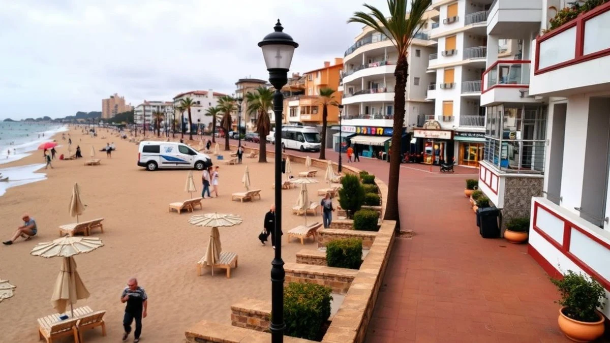 Imagen ilustrativa: vista aérea de la costa de Cullera con hoteles y playa, sin personas visibles.